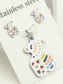 thumb Colorful Enamel Bears Two Pieces Set 0
