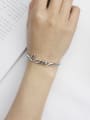 thumb Personalized LOVE Antique Silver Plated Opening Bangle 1