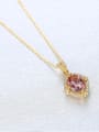 thumb Sterling silver inlaid colorful zircon necklace 3