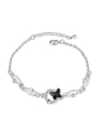 thumb Simple Butterfly austrian Crystals Platinum Plated Bracelet 0
