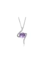 thumb Copper Alloy White Gold Plated Cube Crystal Necklace 0