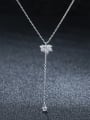 thumb 925 Sterling Silver With Platinum Plated Cute Maple  Leaf Necklaces 0