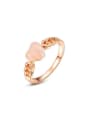 thumb Temperament Rose Gold Heart Shaped Opal Ring 0