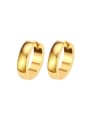 thumb Temperament Gold Plated Geometric Titanium Clip Earrings 0