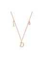 thumb Simple Letter I D Rhinestone Rose Gold Plated Necklace 0