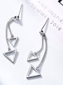 thumb Simple Hollow Triangles 925 Silver Stud Earrings 2