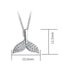 thumb 925 Sterling Silver With Cubic Zirconia Fashion Dolphin fishtail Necklaces 2
