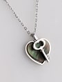 thumb 925 Sterling Silver With Shell Heart shaped key  Necklace 2