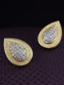 thumb Luxury 18K Gold Water Drop Shaped Zircon Stud Earrings 1