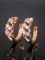 thumb Creative Rose Gold Plated White Zircon Clip Earrings 0