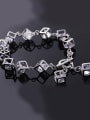 thumb Copper Alloy White Gold Plated Fashion Hollow Square Zircon Bracelet 1