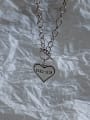 thumb 925 Sterling Silver With Antique Silver Plated Simplistic Heart-shaped Monogrammed Locket Necklace 2