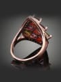 thumb Fashion Colorful Square Zirconias Rose Gold Plated Copper Ring 2