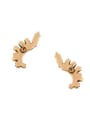 thumb Shining Rhinestones Leaves Shaped Stud Cluster earring 3