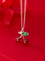 thumb 925 Sterling Silver With Platinum Plated Cute Cherry Necklaces 0