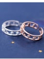 thumb 925 Sterling Silver With Rose Gold Plated Simplistic Star Moon Free Size Rings 1