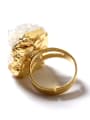 thumb Exaggerated Natural White Crystal Gold Plated Ring 1