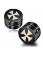 thumb Stainless Steel With Black Gun Plated Personality Cross Stud Earrings 0