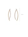 thumb Alloy With Platinum Plated Simplistic Micro-inlaid Line Curved Earrings 2