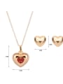 thumb Alloy Imitation-gold Plated Fashion Heart-shaped Two Pieces Jewelry Set 2