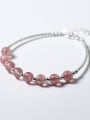 thumb 925 Sterling Silver With Silver Plated and strawberry crystals Add-a-bead Bracelets 0