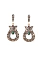 thumb Antique Gold Plated Ethnic style Resin stones Rhinestones Drop Earrings 0