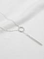 thumb Sterling Silver geometric square long Necklace 2