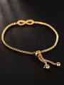 thumb Adjustable Length Gold Plated Eight Shaped Rhinestone Bracelet 1