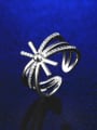 thumb Fashion Cubic Zirconias Flower Copper Ring 1
