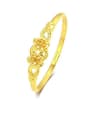 thumb Copper Alloy 24K Gold Plated Retro Flower Bangle 0