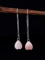 thumb S925 Silver Pink Heart Shell Line threader earring 0