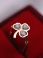 thumb Flower Shaped Zircon Women Ring 2