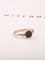 thumb Titanium With Rose Gold Plated Simplistic Round Band Rings 0