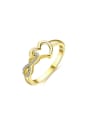 thumb All-match Gold Plated Heart Shaped Zircon Ring 0