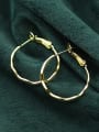 thumb 925 Sterling Silver With Gold Plated Simplistic Wavy pattern circle Hoop Earrings 0