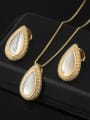 thumb Copper With Shell Delicate Water Drop 2 Piece Jewelry Set 0