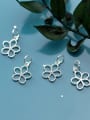 thumb 925 Sterling Silver With Platinum Plated Simplistic smooth Flower Charms 4