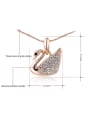 thumb Alloy Rose Gold Plated Fashion Austria Crystal Swan Two Pieces Jewelry Set 1