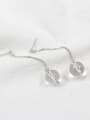 thumb Simple Clear Crystal Ball Silver Drop Earrings 2