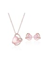 thumb 2018 Alloy Rose Gold Plated Fashion Artificial Stones Two Pieces Jewelry Set 0