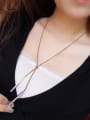thumb Fashion Rose Gold Female Long Sweater Necklace 1