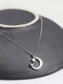 thumb Little Moon Zircon Silver Necklace 2