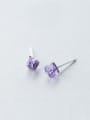 thumb S925 Silver Sugar Fashion Simple Color stud Earring 0