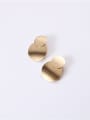 thumb Titanium With Gold Plated Simplistic  Smooth Round Stud Earrings 3