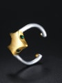 thumb Double Color Personalized Fox 925 Sterling Silver Opening Ring 2