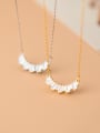 thumb 925 Sterling Silver With Gold Plated Simplistic Geometric Necklaces 4