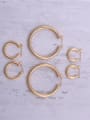 thumb Titanium With Gold Plated Simplistic  Hollow  Round Hoop Earrings 1