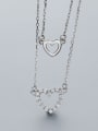 thumb Double Chain Heart Necklace 1