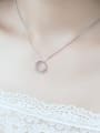 thumb Simple Hollow Round Shiny Tiny Zirconias 925 Silver Necklace 1