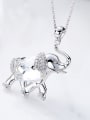 thumb Personalized White austrian Crystal Little Elephant 925 Silver Necklace 3